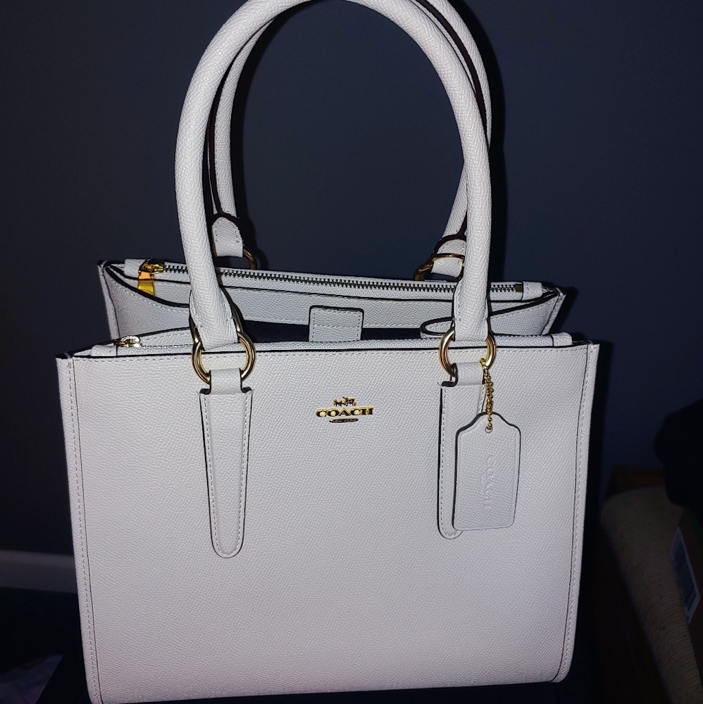 Authentic Coach  Cross-grain Leather Satchel Bag